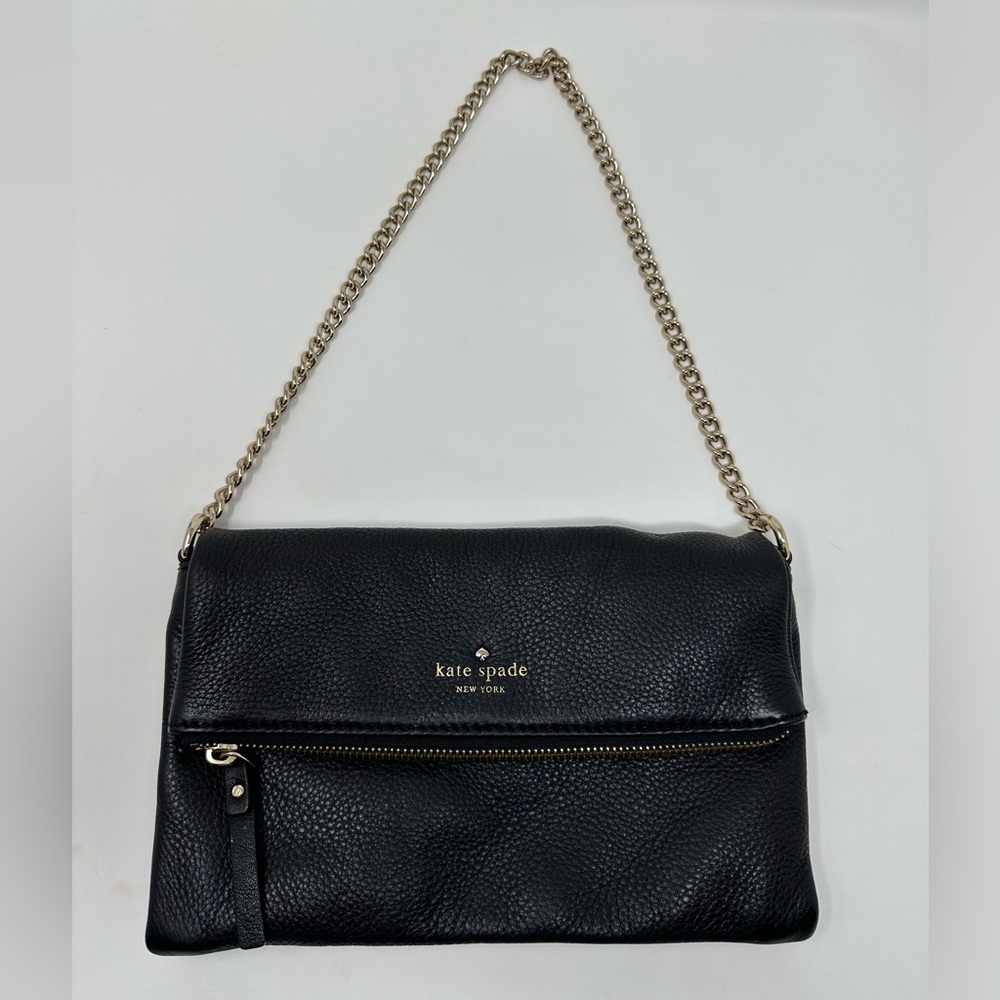 Kate Spade New York Cobble Hill Aleah black leather chain shoulder Bag Purse